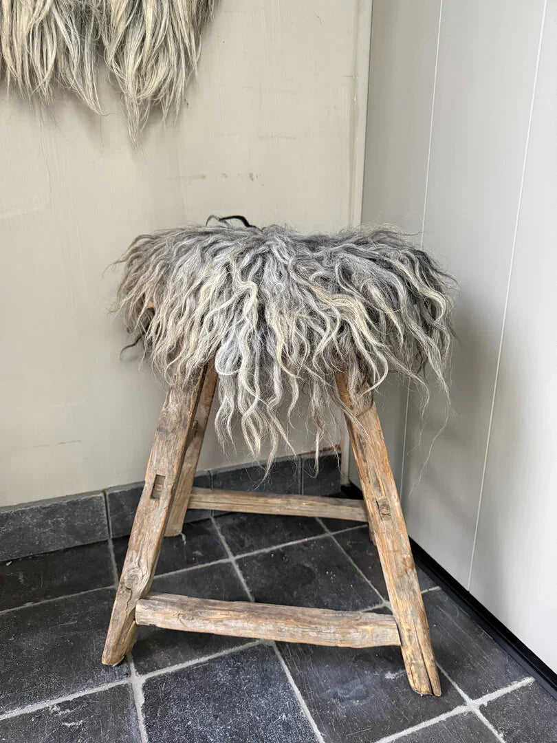 Kruk vachtje beige/grijs - My Sober Home