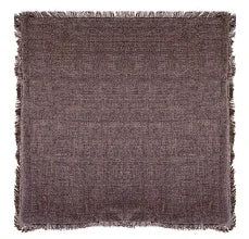 Linnen kussen chocolate met franjes, handgemaakt, My Sober Home woonaccessoire