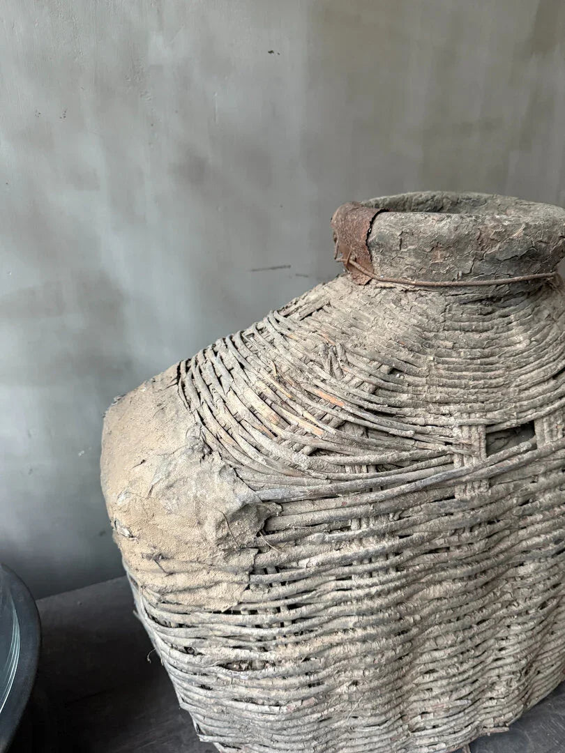 Authentieke handgemaakte leemmand XL, landelijke sober woonaccessoire, My Sober Home