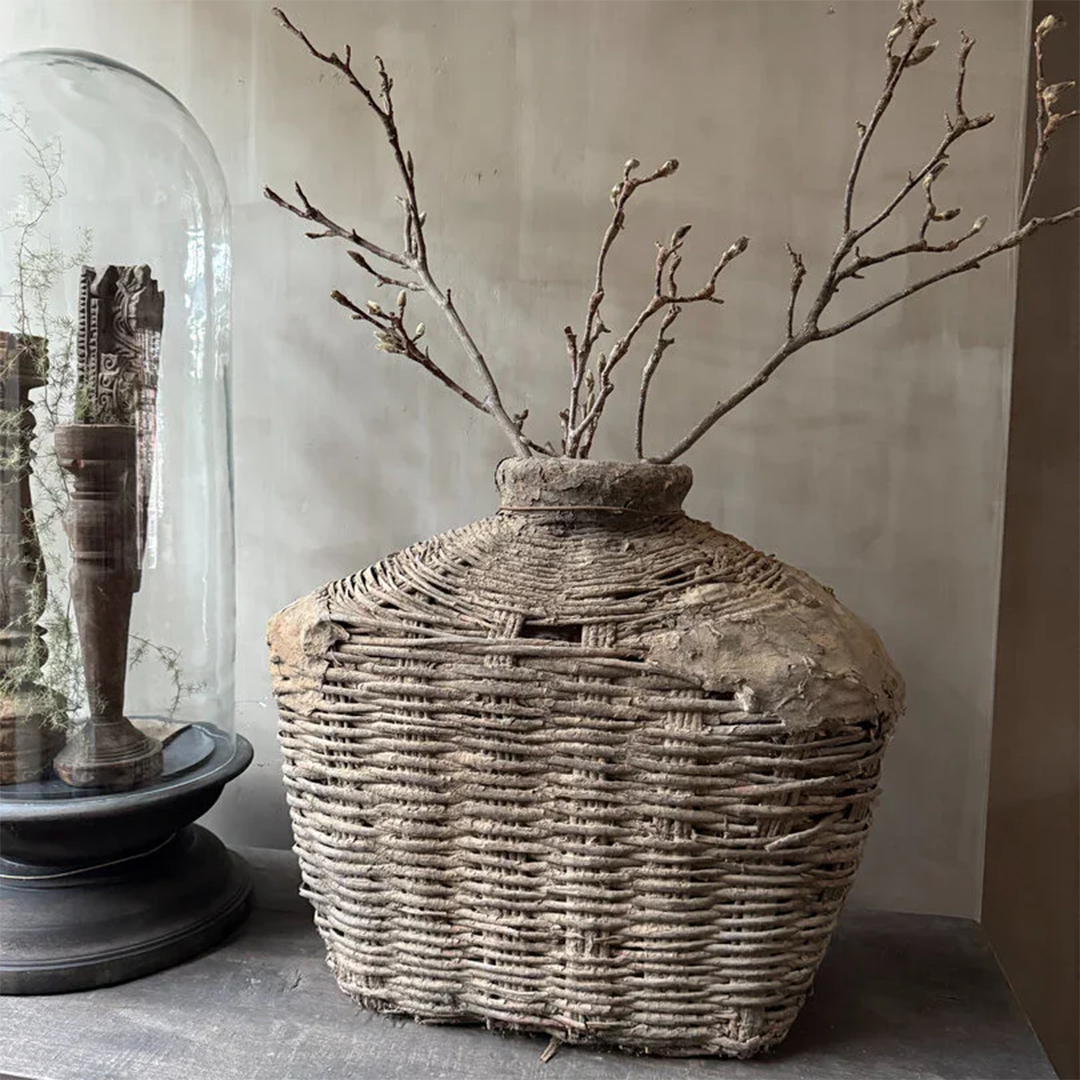 Antique clay basket xl