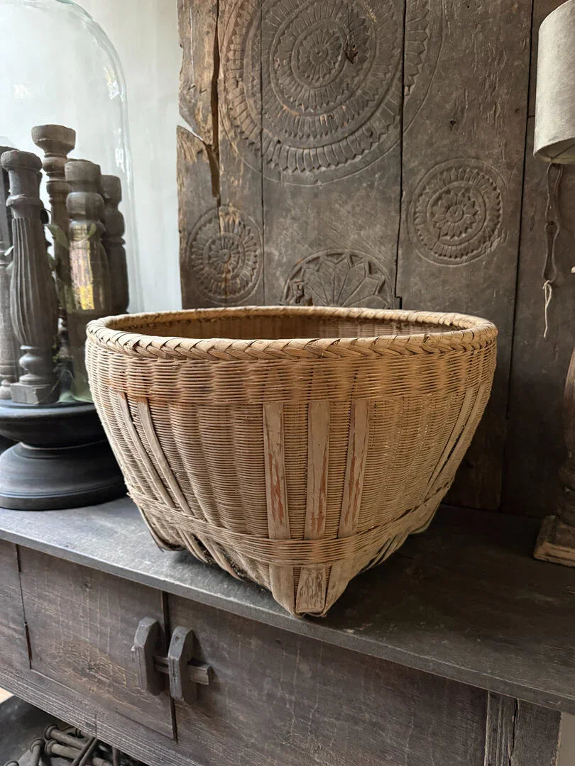 Originele rieten Chinese mand - My Sober Home