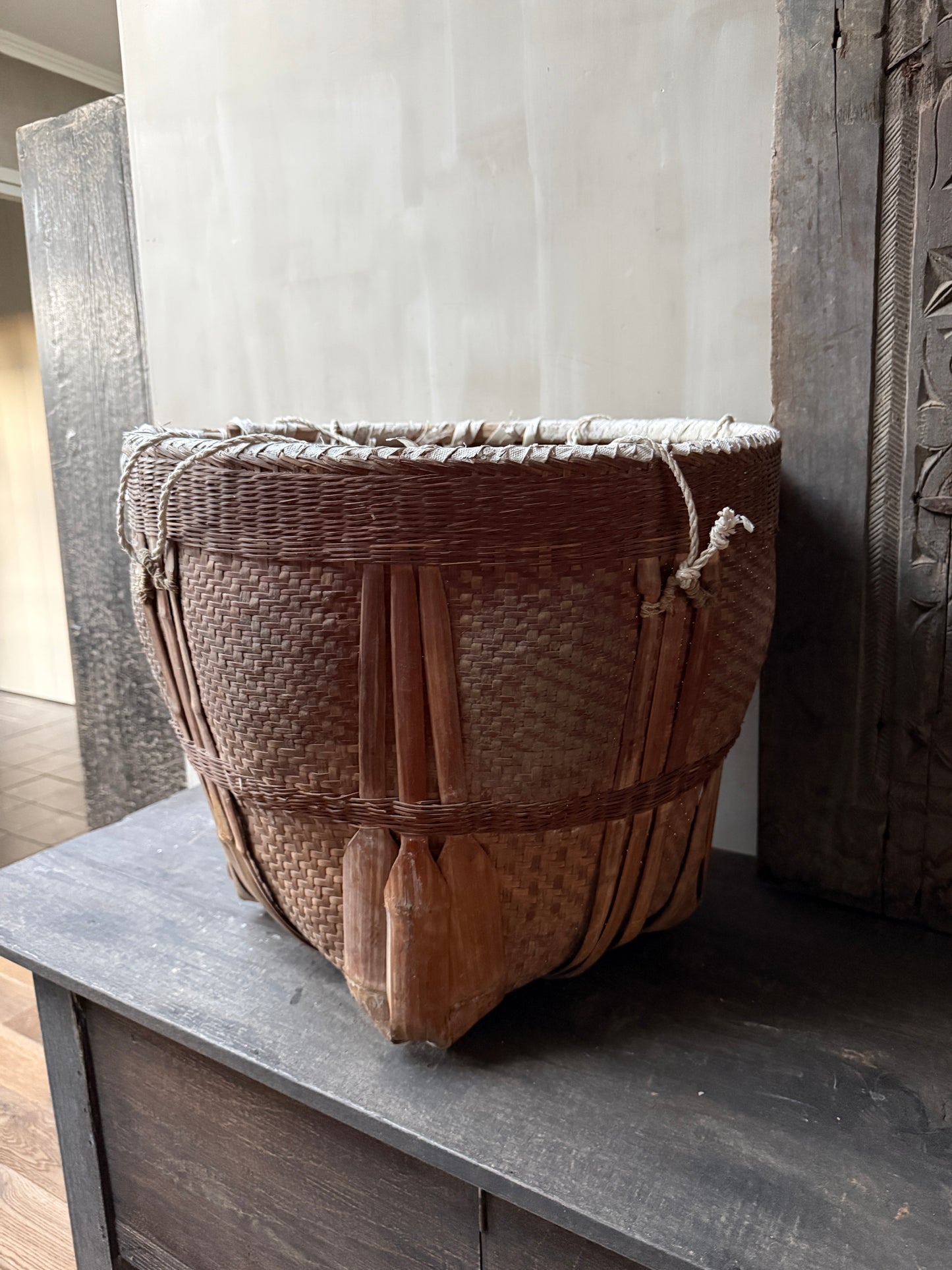 Antique original Asian basket