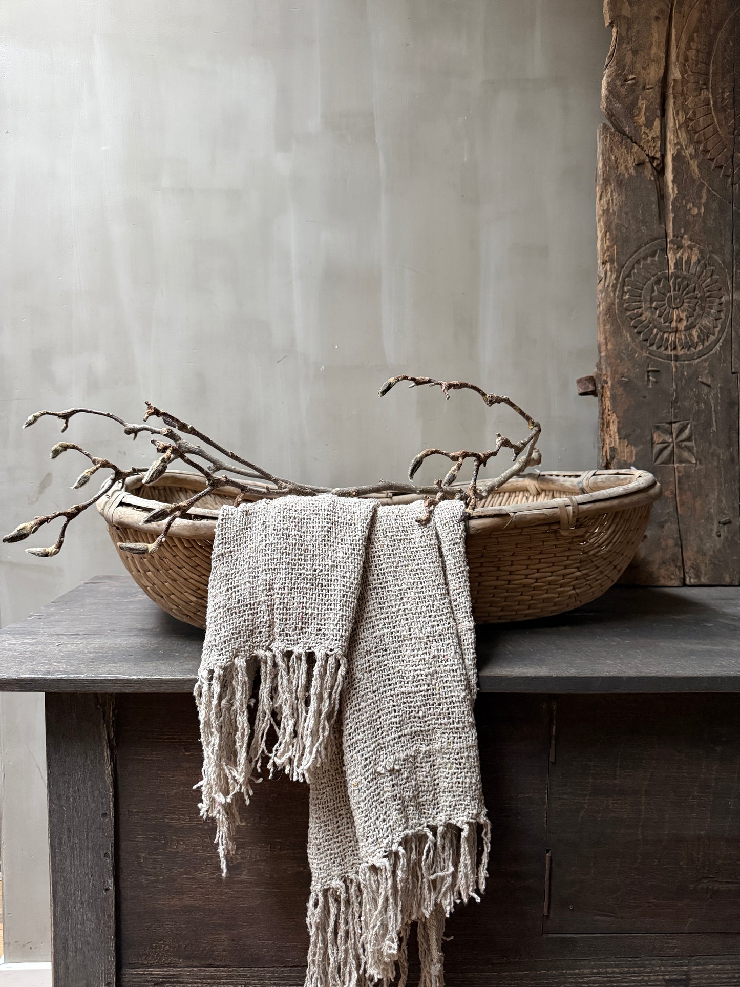 Oosterse oogst mand rechthoek