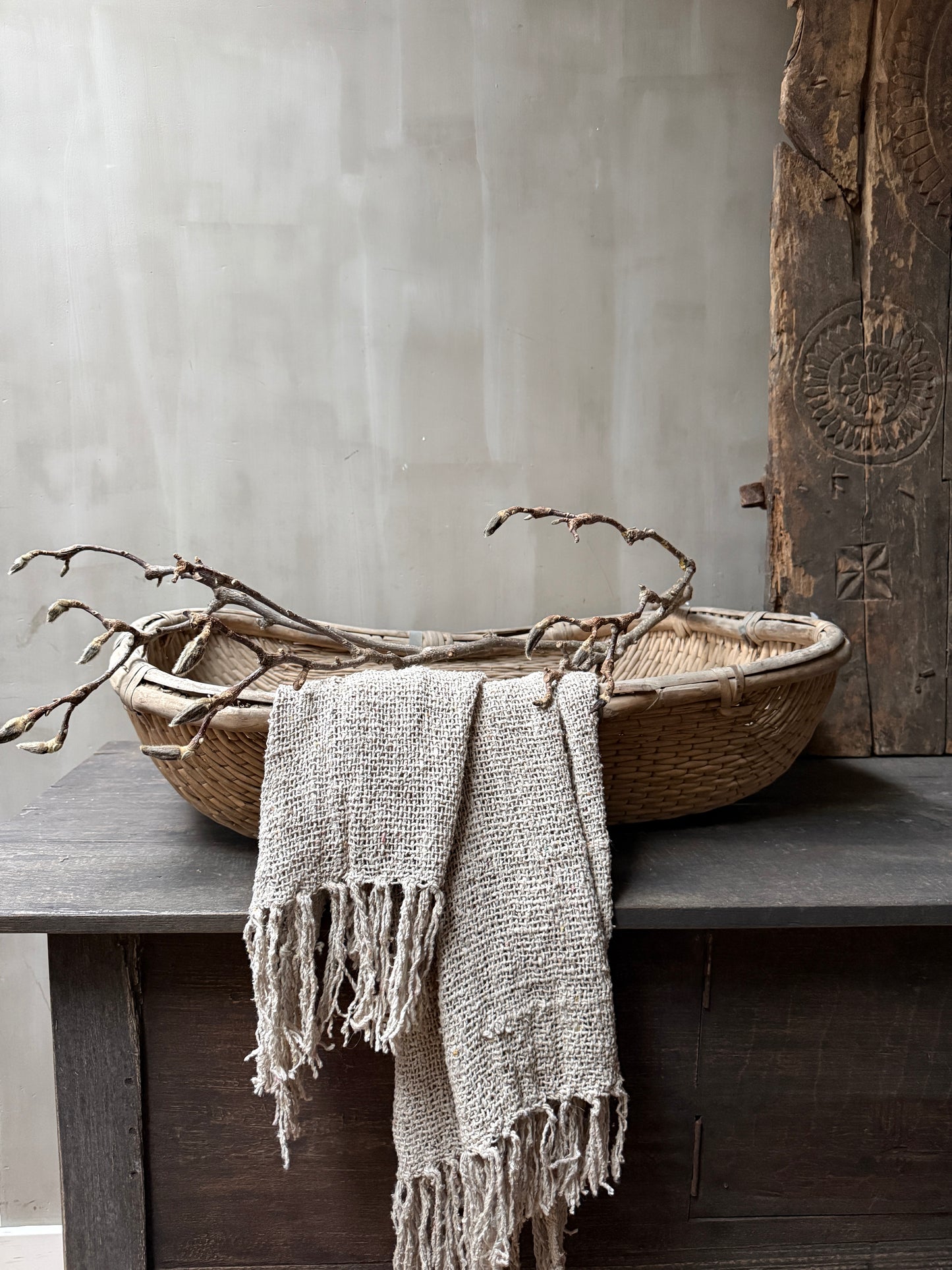 Oosterse oogst mand rechthoek