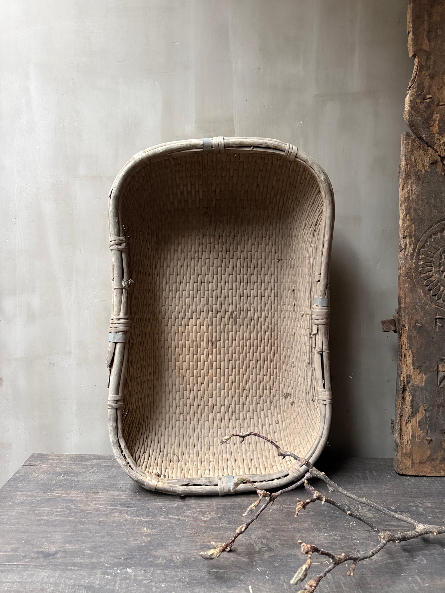 Oosterse oogst mand rechthoek