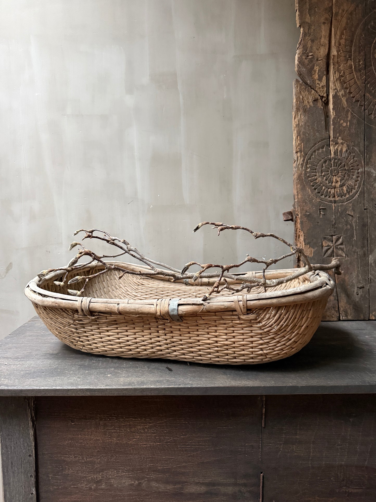 Oosterse oogst mand rechthoek