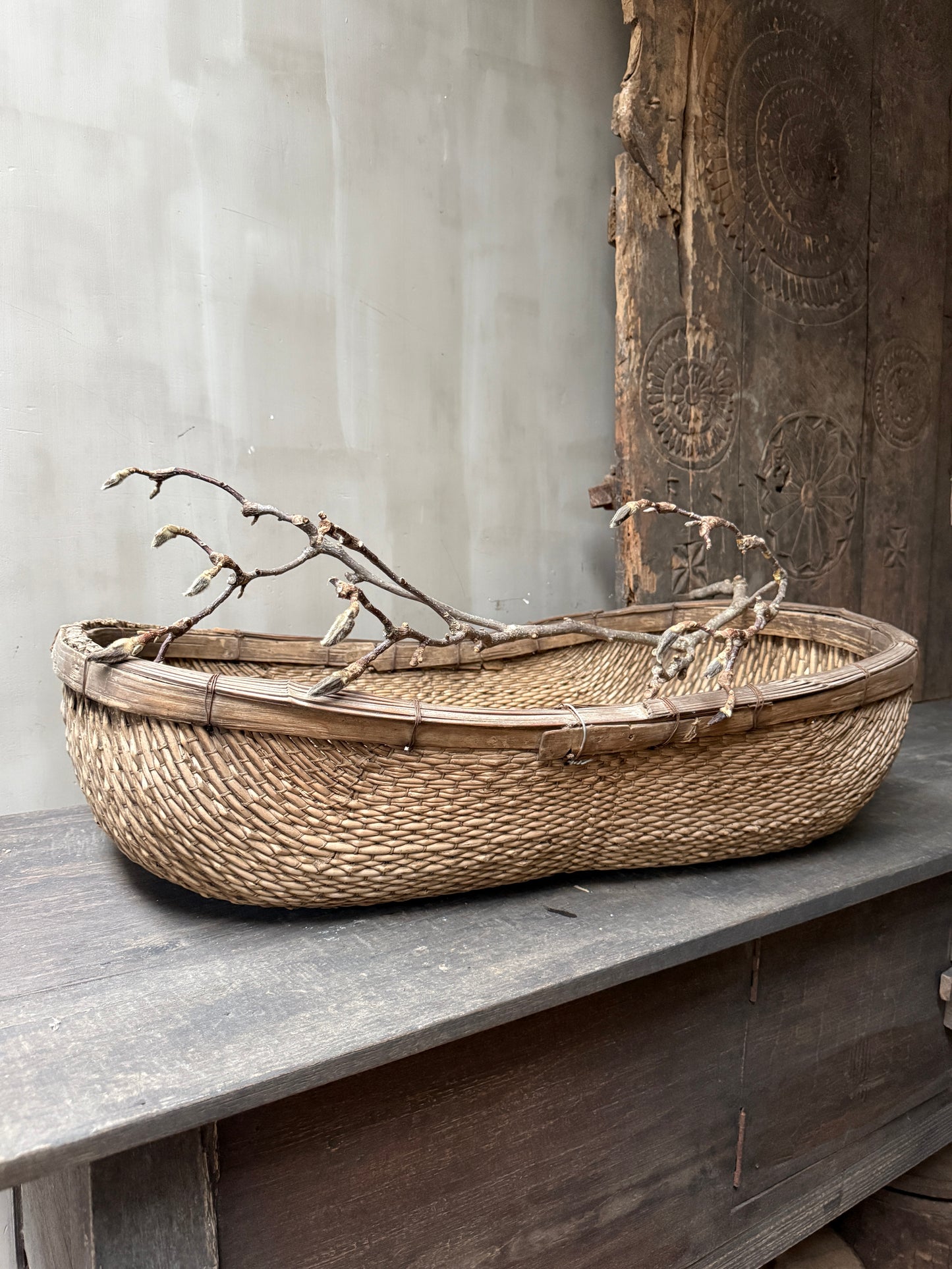 Oosterse oogst mand rechthoek