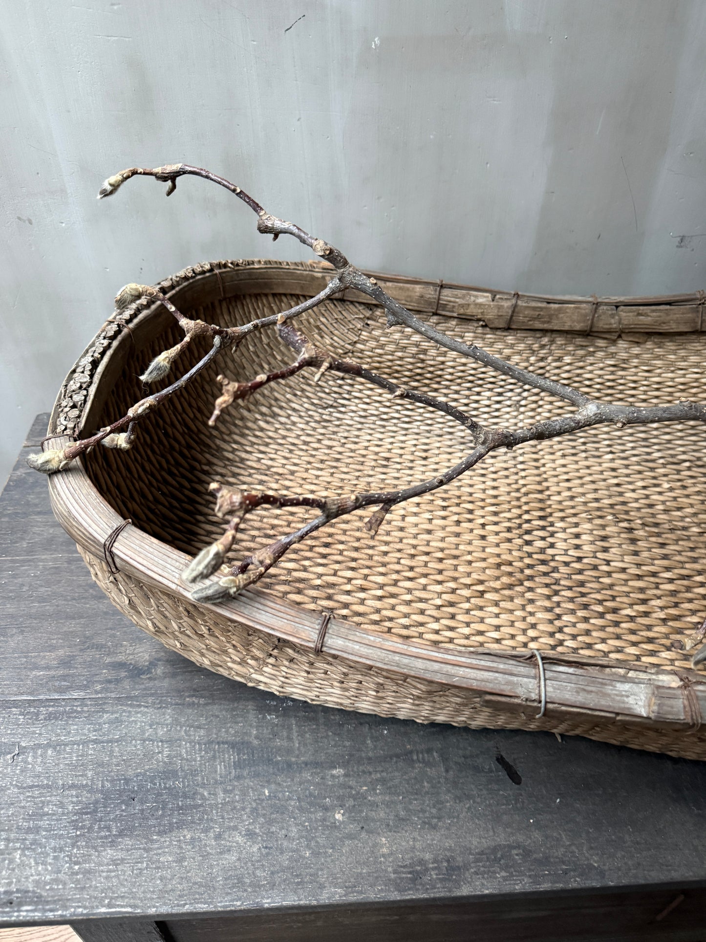 Oosterse oogst mand rechthoek