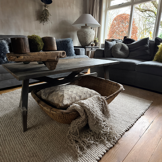 Oosterse oogst mand rechthoek