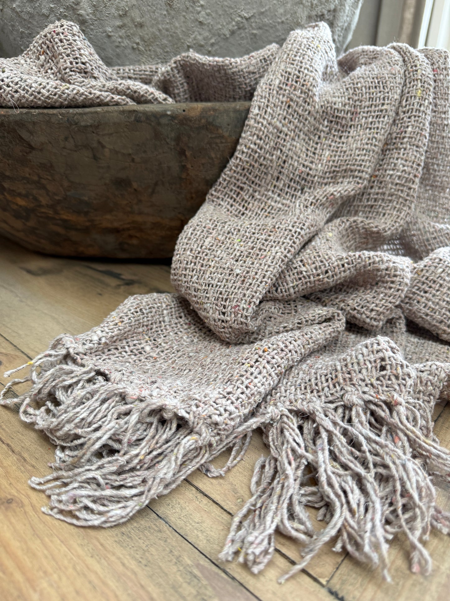 Shabby-Chic-Stoff, natur, 150 x 60