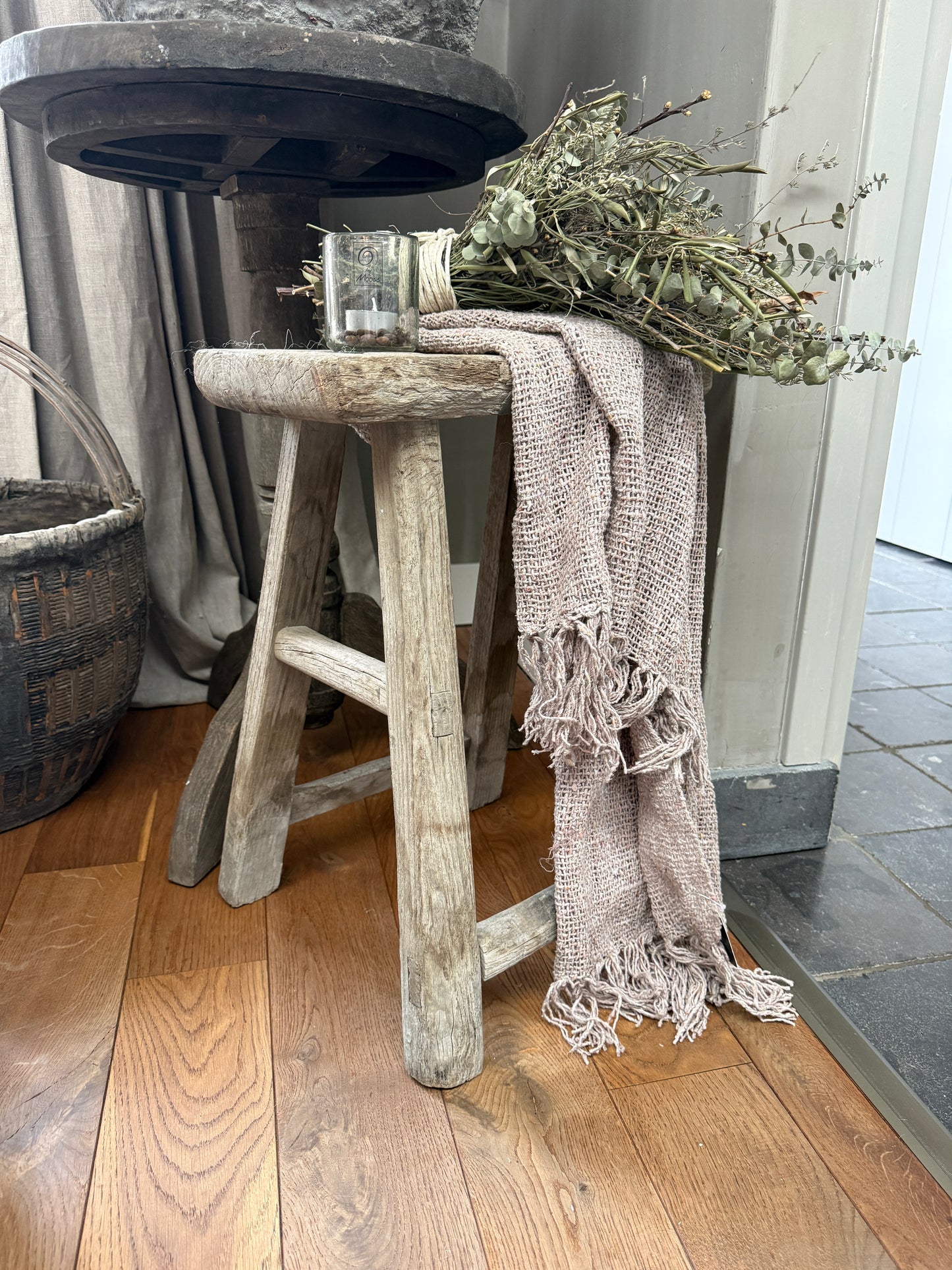 Shabby-Chic-Stoff, natur, 150 x 60