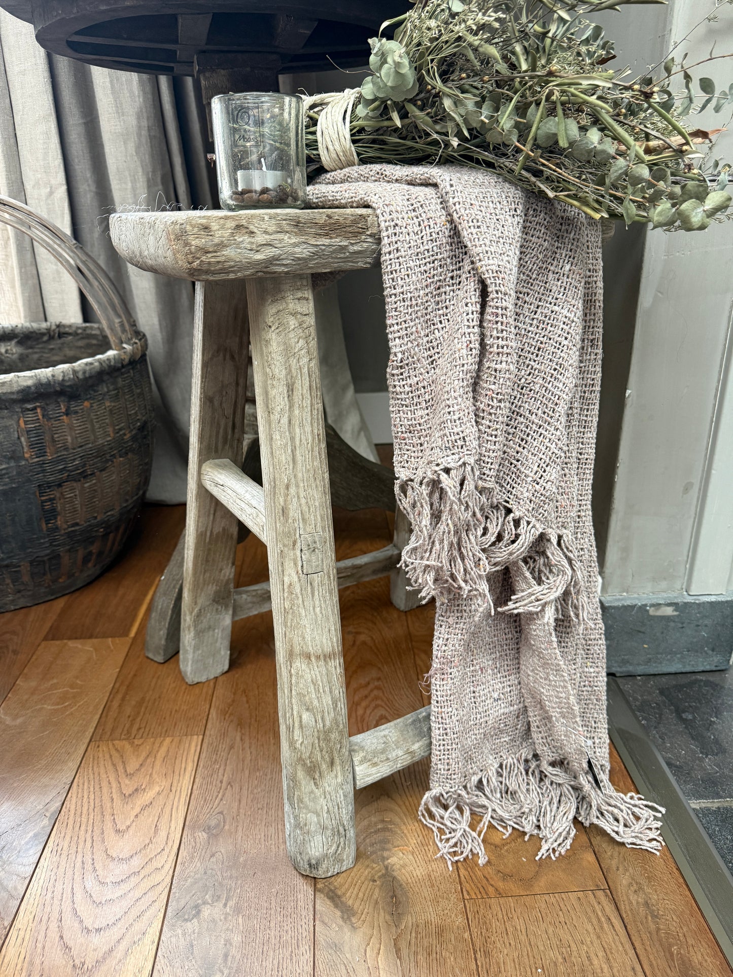 Shabby-Chic-Stoff, natur, 150 x 60
