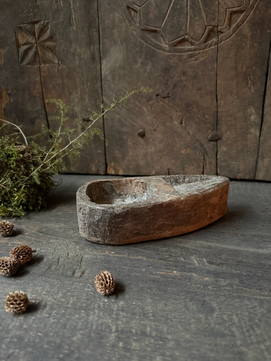 Authentieke handgemaakte houten schaal, landelijk sober interieuraccessoire, My Sober Home