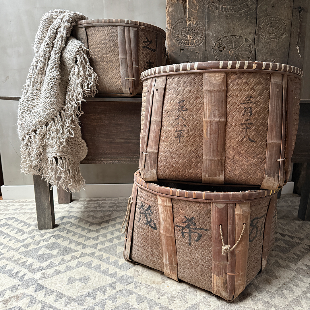 Antiker, originaler asiatischer Korb