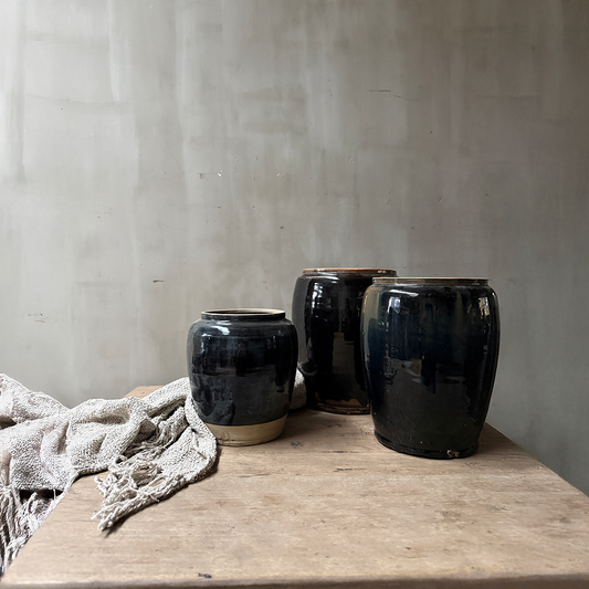 Gember pot zwart glazuur