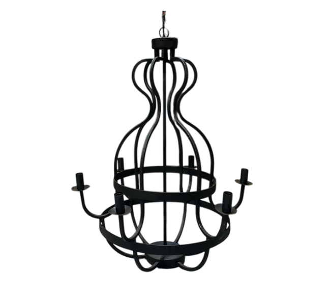 Kroonluchter zwart 6 arm